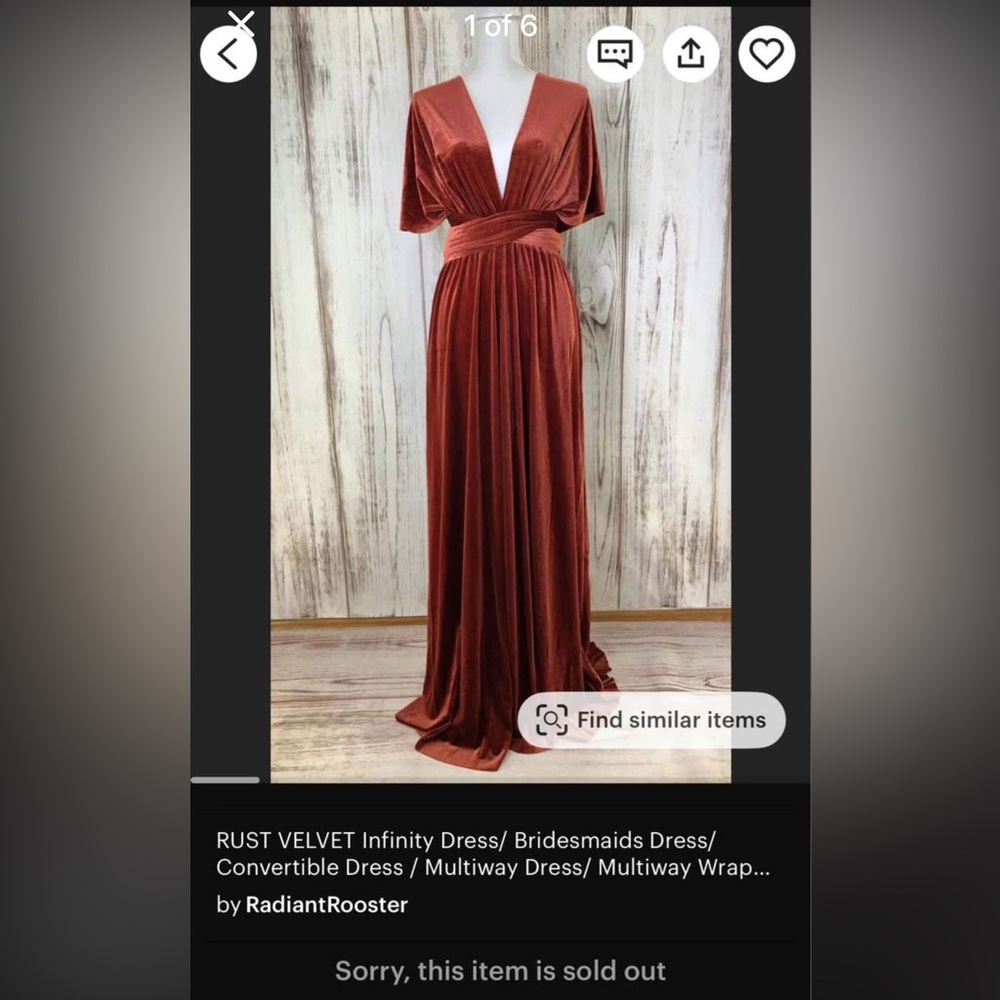 Rust Velvet Infinity Maxi Dress